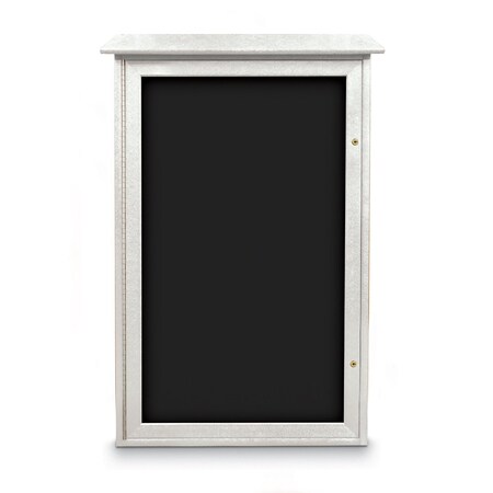 United Visual Products Indoor Enclosed Combo Board, 72"x36", White Frame/White Porc & Pearl UVCB7236W-WHTPORC-PEARL